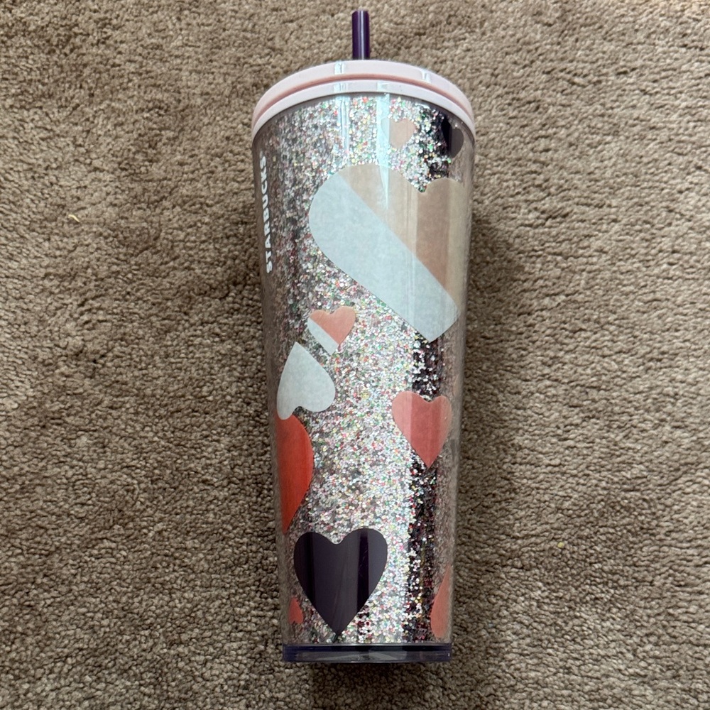 Starbucks Valentine Glitter Hearts Venti Tumbler